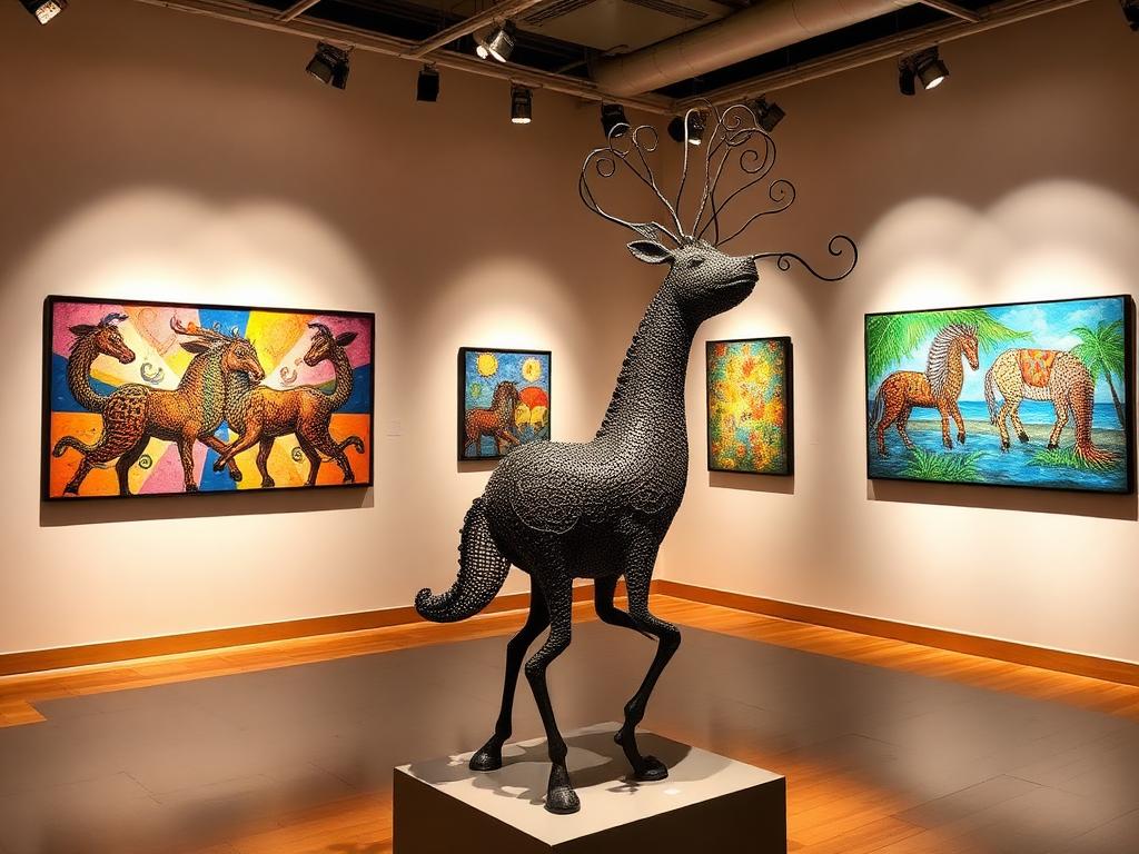Artworks and handcrafted metal sculpture